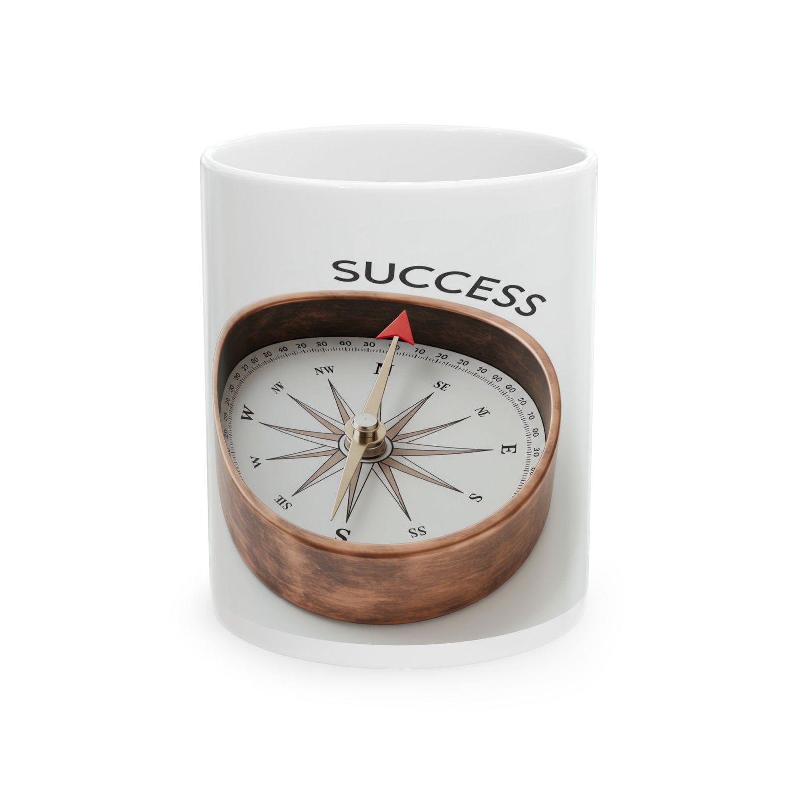 Success Compass Mug | Inspirational Ceramic Coffee Cup for Motivational Gift, Office Decor, Birthday, Graduation
