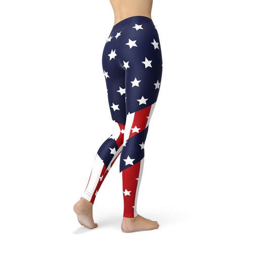 Womens American Flag Leggings - Image 3