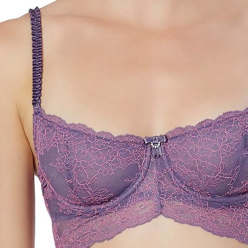 Longline Lace Demi Cup Bra Montelle Boudoir Glamour - Image 3