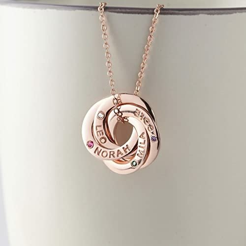 Mom Necklace With Kids Names Birthstones, Children Birthstone Jewelry - Image 2